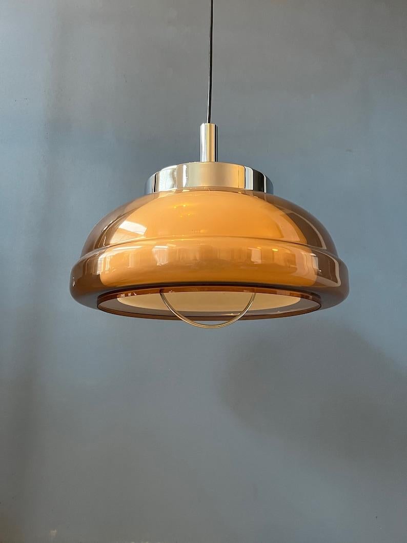 Vintage Mid Century Space Age Pendant Lamp by Herda, 1970s For Sale 2