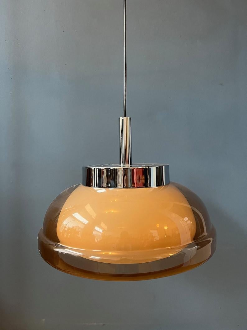 Vintage Mid Century Space Age Pendant Lamp by Herda, 1970s For Sale 4