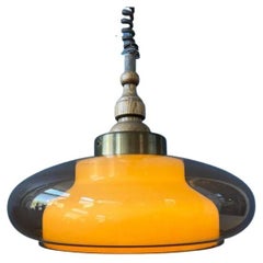 Vintage Mid-Century Space Age Pendant Light by Herda, Retro 70s