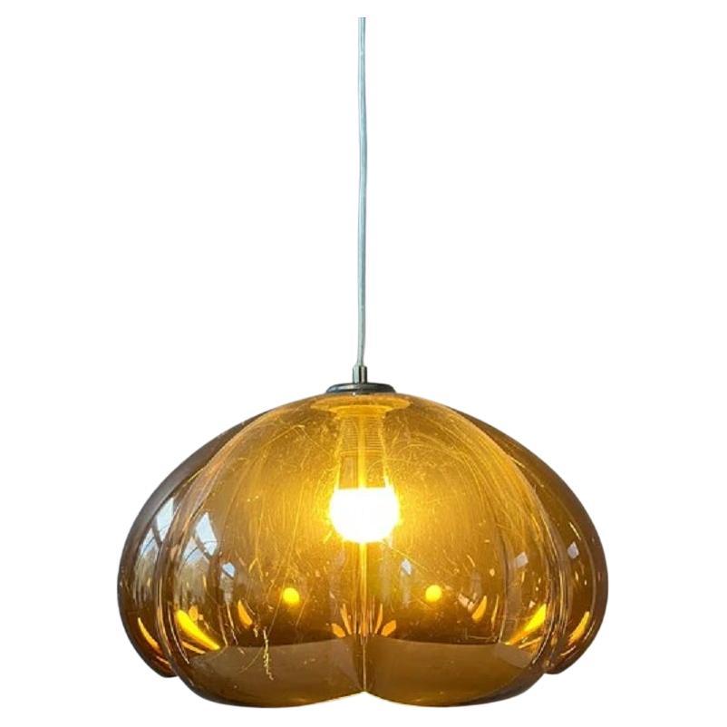 Vintage Mid Century Space Age Pendant Light by Herda, Retro 70s For Sale