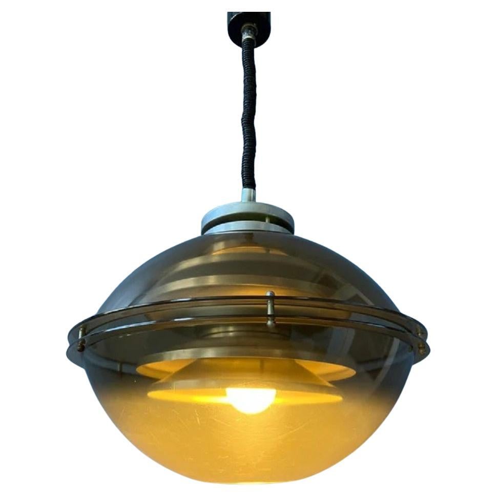 Vintage Mid Century Space Age Pendant Light in Guzzini Style by Herda, Retro For Sale