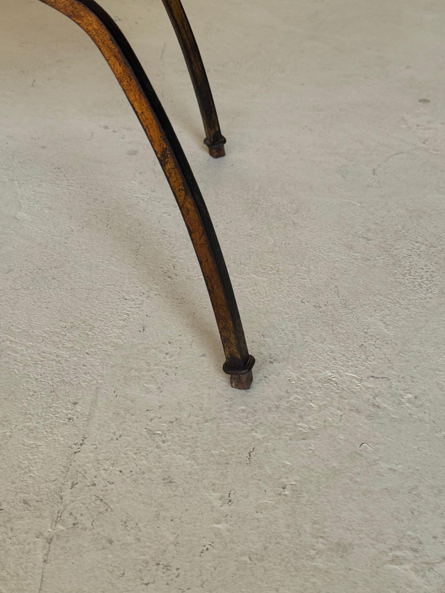 Vintage Mid Century Spanish Gilt Iron Bench For Sale 3