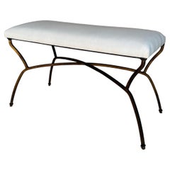 Vintage Mid Century Spanish Gilt Iron Bench