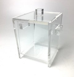 Vintage Mid-Century Square Angled Lucite Ice Bucket