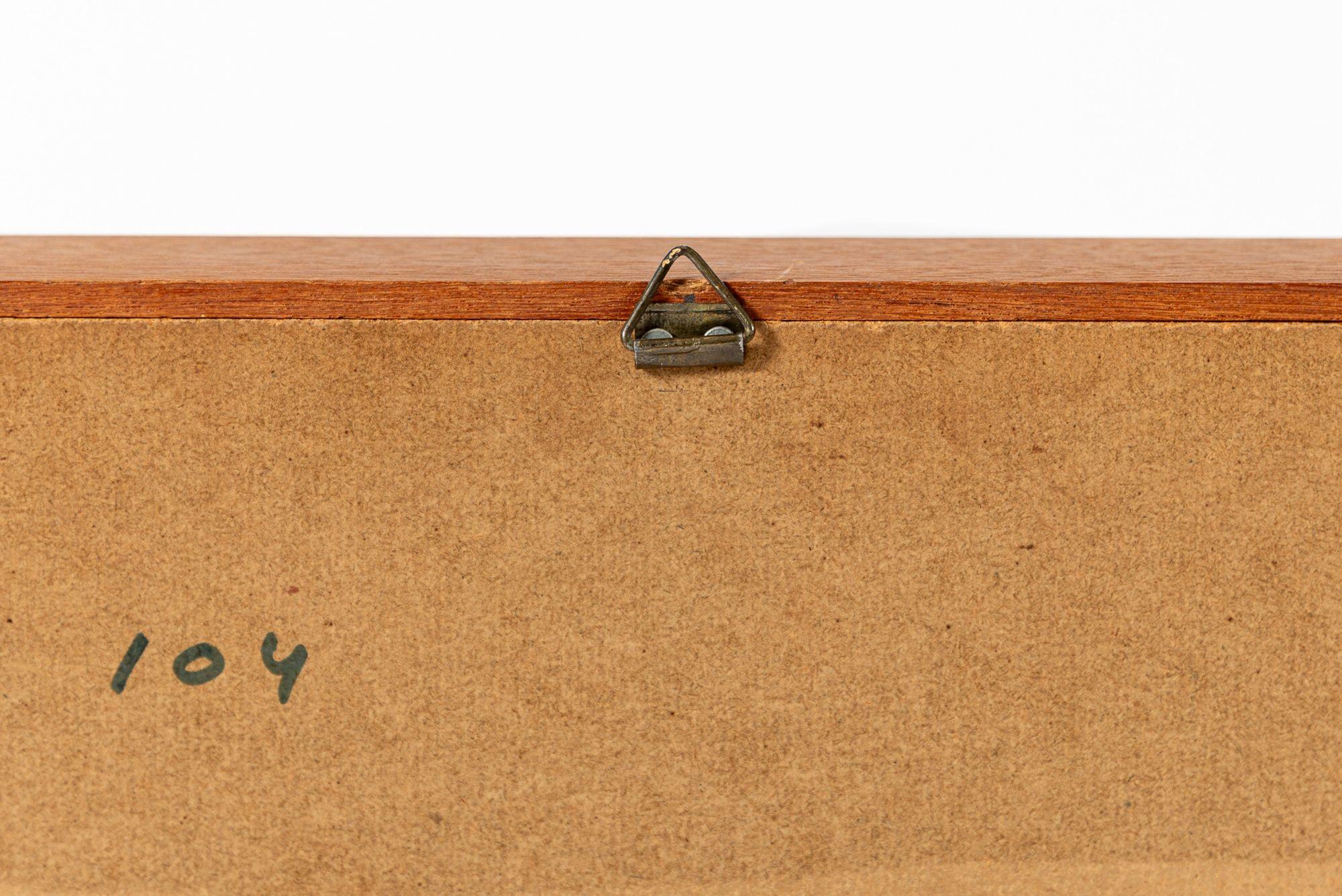 Specchio da parete quadrato in legno di teak della metà del secolo scorso in vendita 4