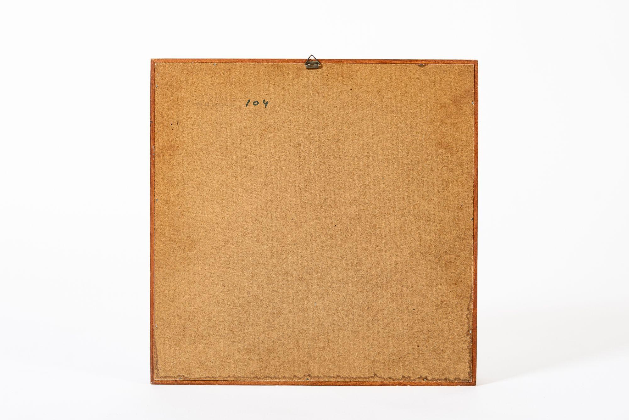 Specchio da parete quadrato in legno di teak della metà del secolo scorso in vendita 3