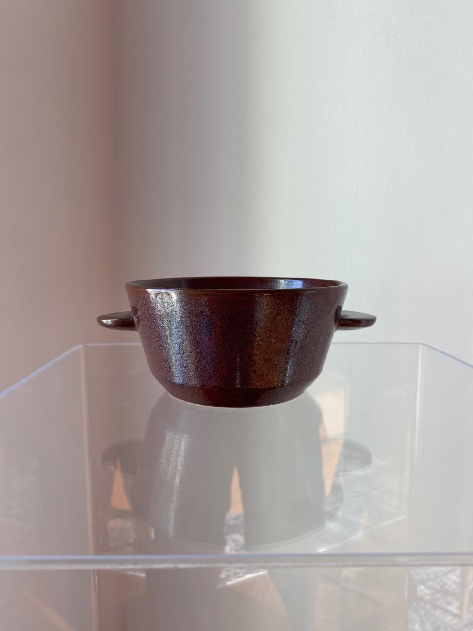 Hand-Crafted Vintage Midcentury Stentoj Denmark Eared Ceramic Soup Bowls Set of 7