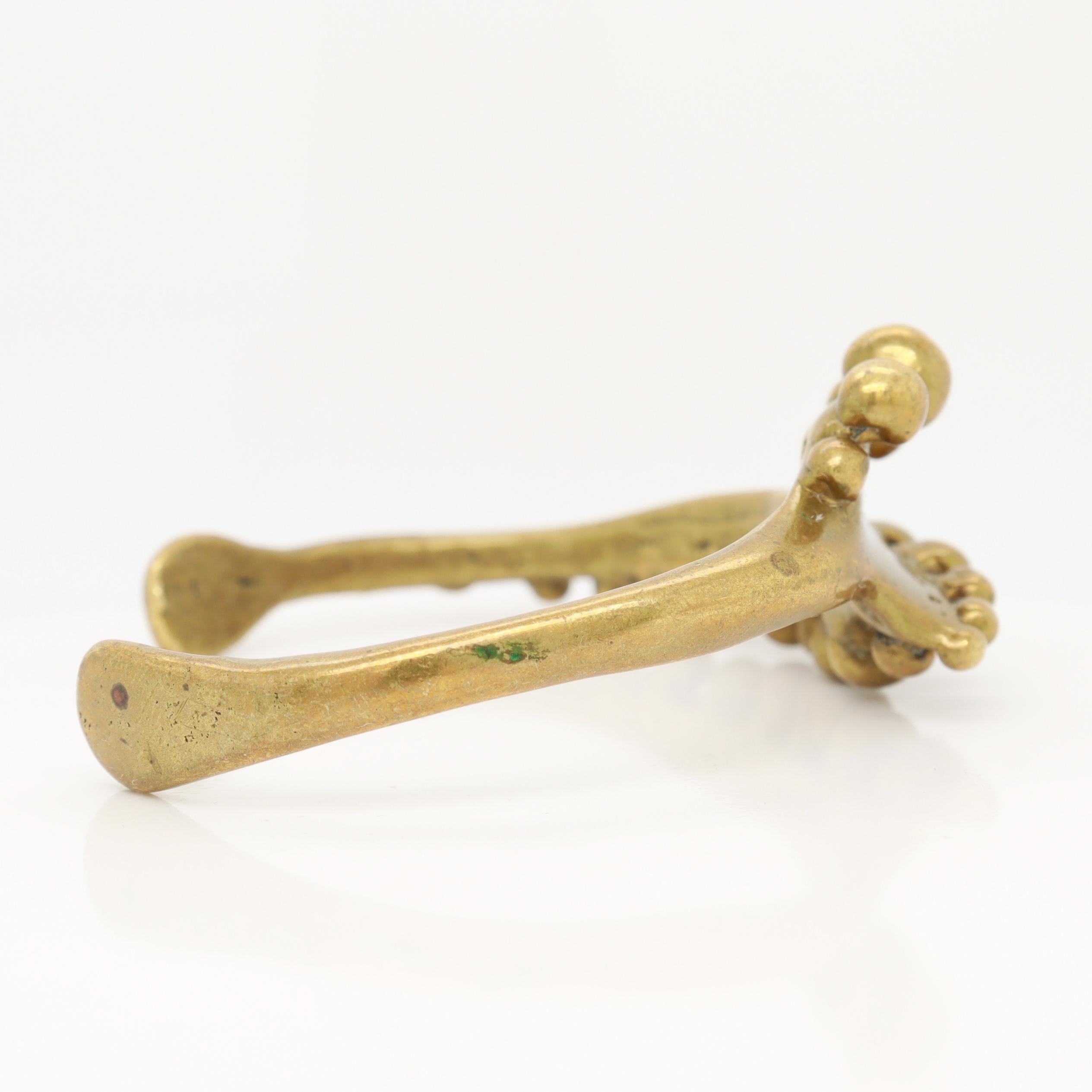 Vintage Mid-Century Stephen Burr Brutalist Cast Brass Cuff Bracelet For Sale 5