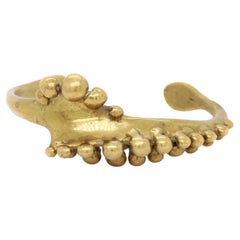 Vintage Mid-Century Stephens Brutalist Cast Brass Bracelet en laiton moulé