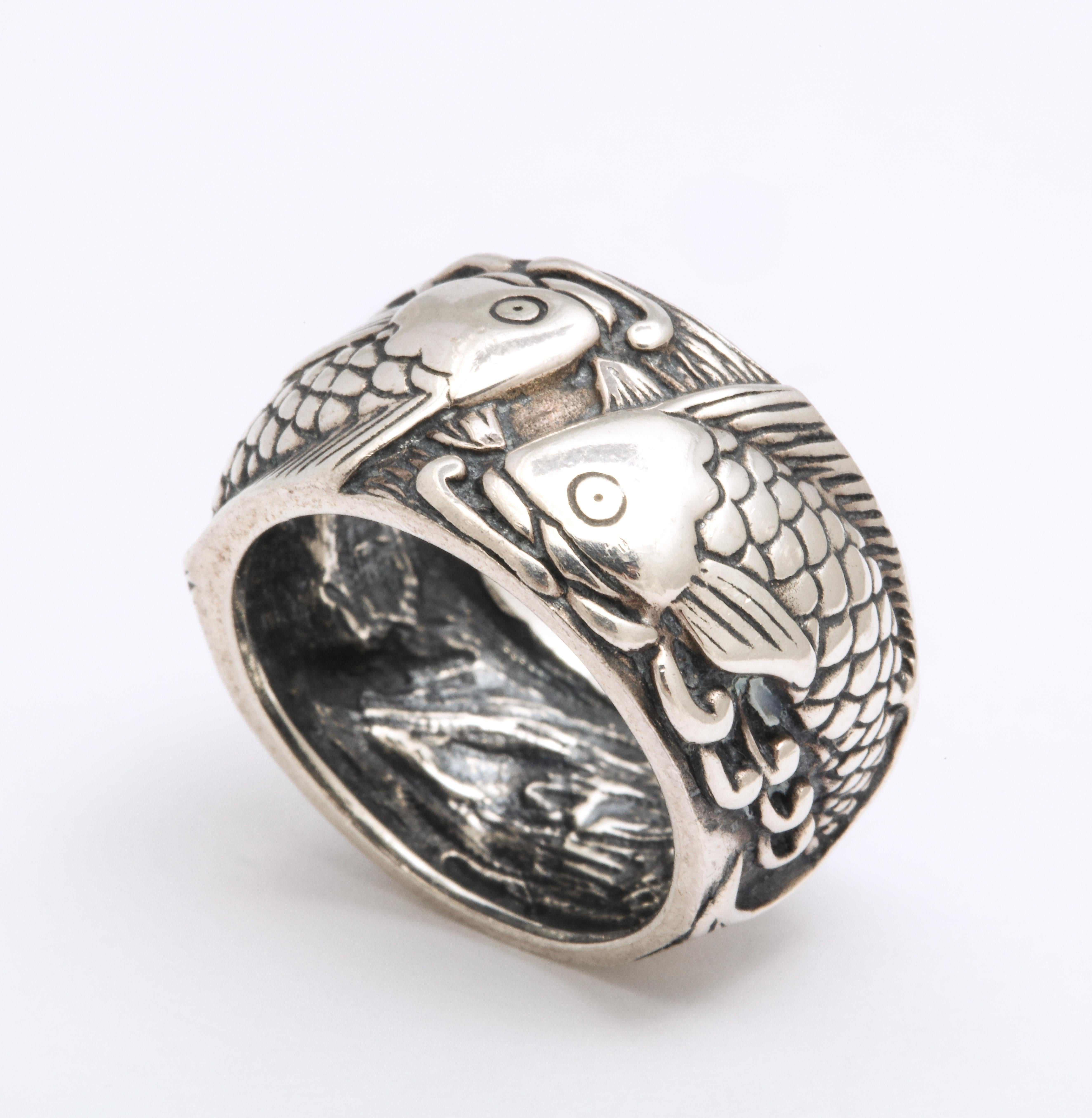 pisces ring sterling silver