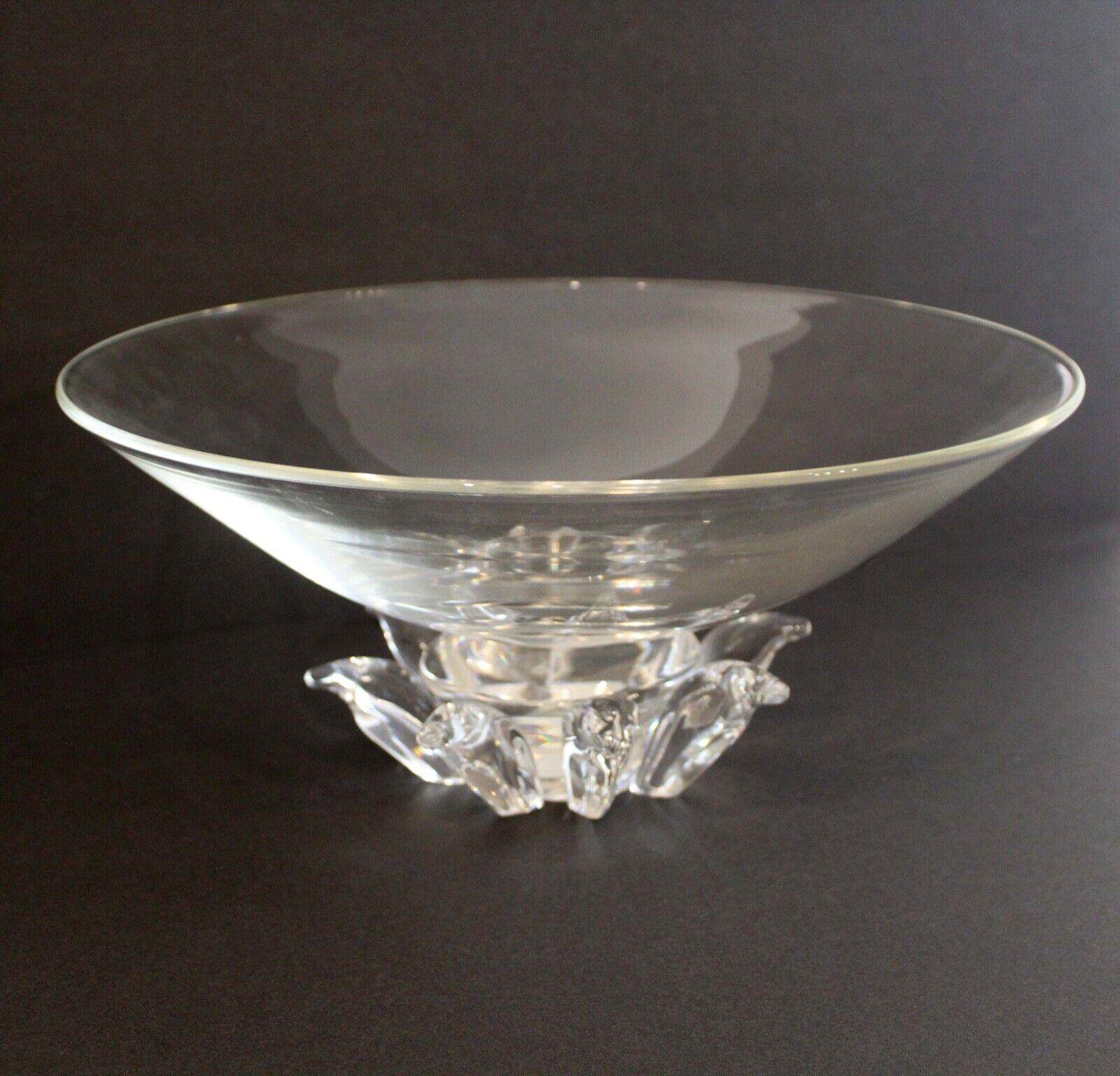 Mid-Century Modern Bol à pied en cristal de pivoine Steuben vintage du milieu du siècle dernier par Donald Pollard, années 1960 en vente