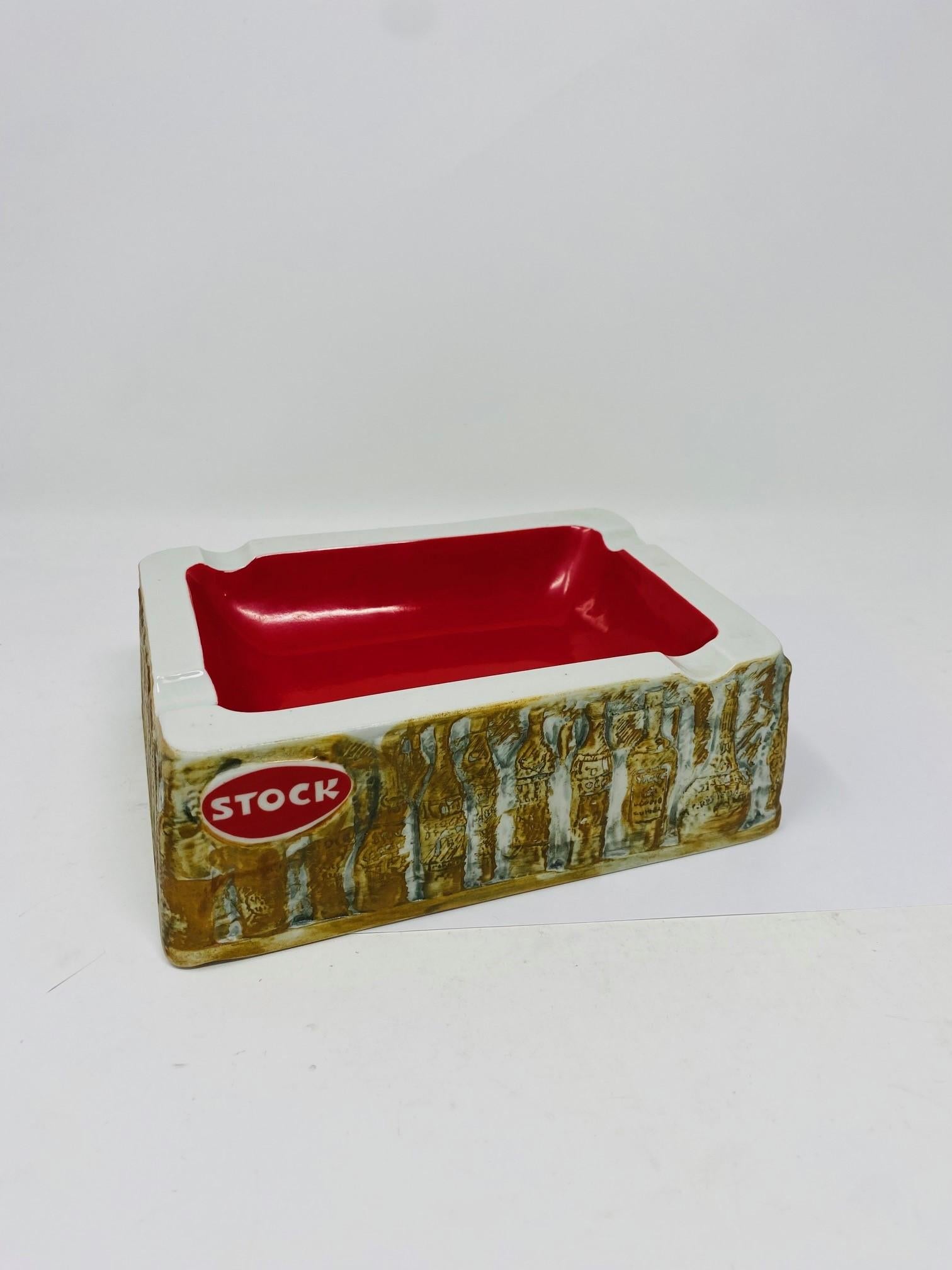 Hand-Crafted Vintage Mid-Century Stock Italy Ceramic Ashtray For Sale