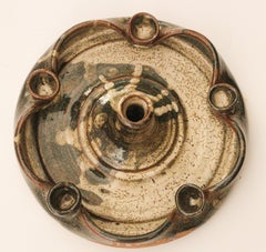 Vintage Midcentury Stoneware Pottery Studio Candleholder