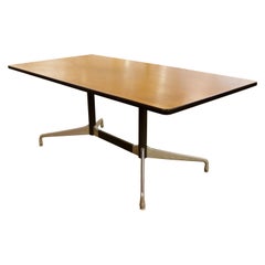Vintage Mid Century Style Herman Miller Chrome Wood Dining Conference Table
