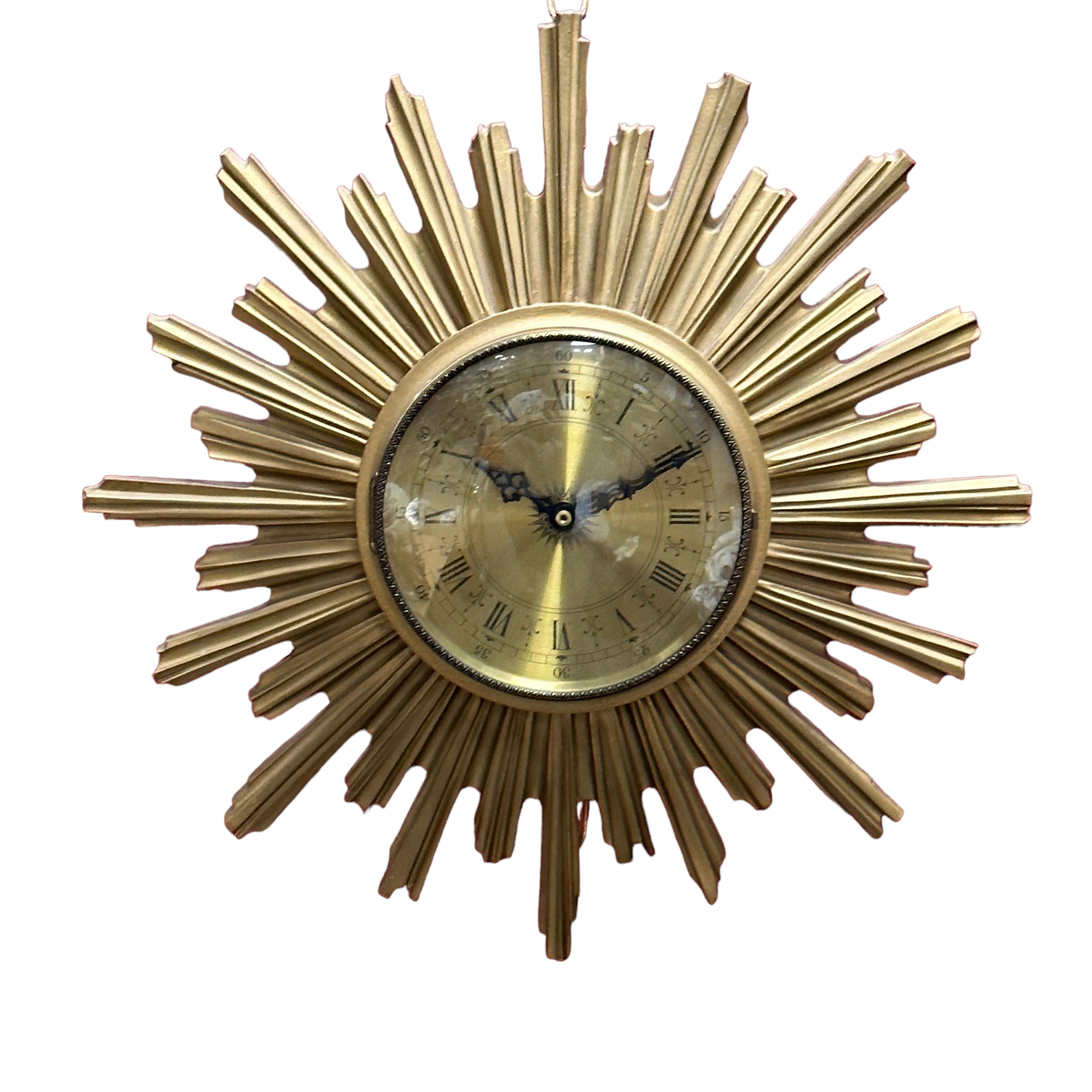 sunburst clock vintage