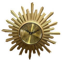 Vintage Mid-Century Sunburst Starburst Wall Clock, Germany, 1980s