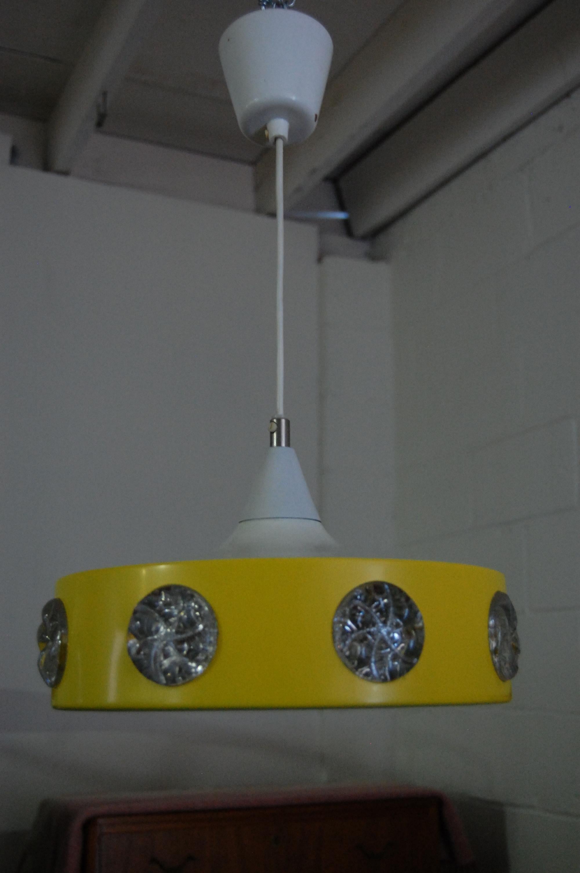 Mid-20th Century Vintage Mid-Century Swedish Modern Yellow Pendant For Sale