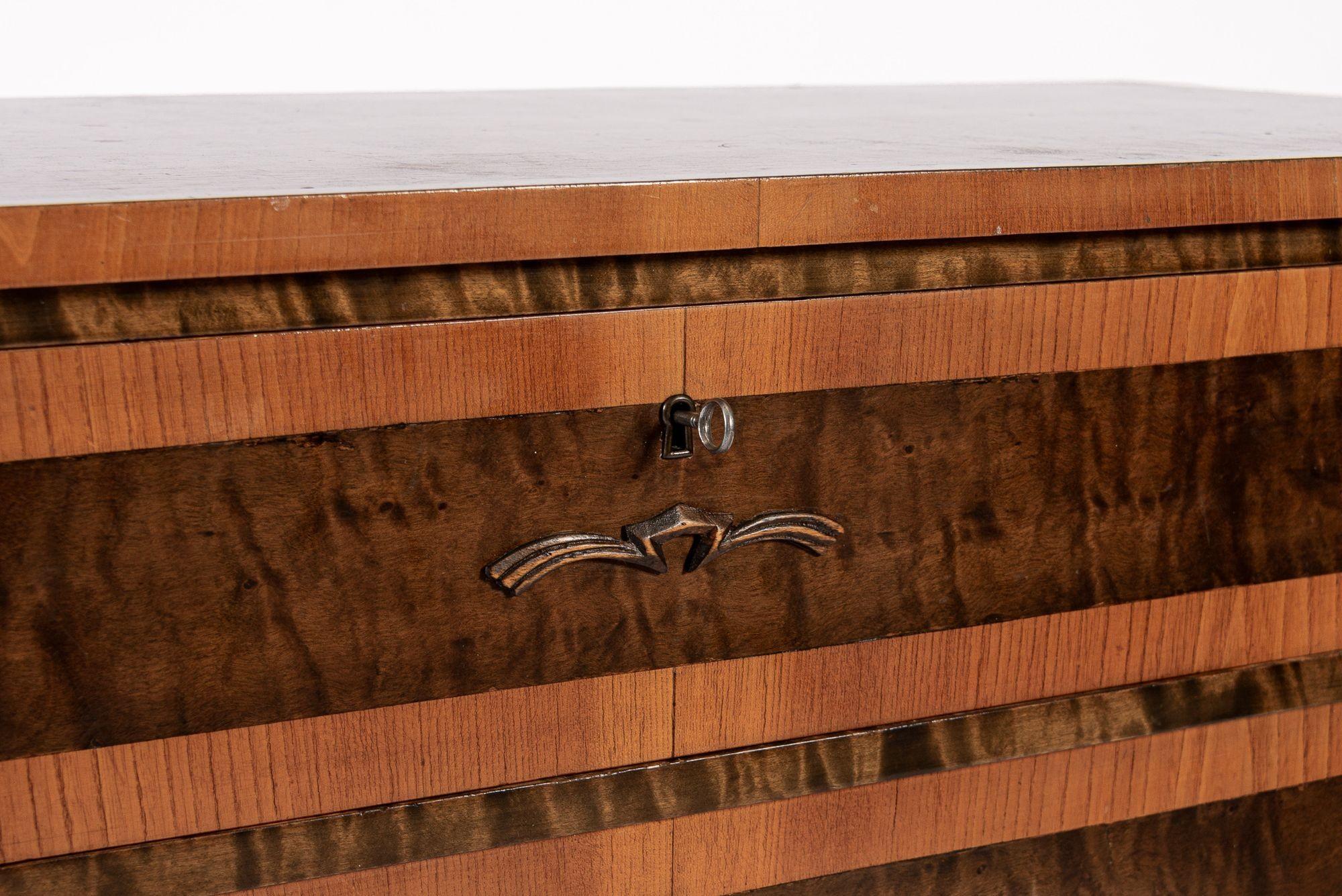 Vintage Mid Century Swedish Three Drawer Dresser 4