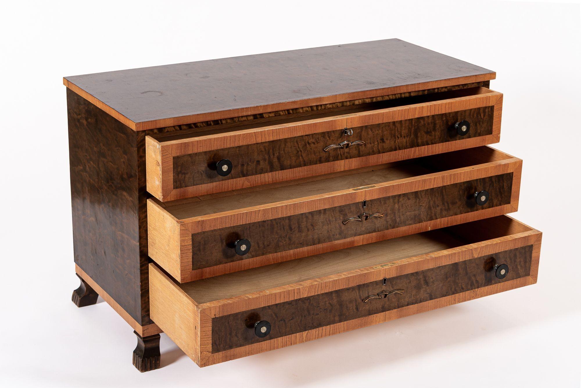 Mid-Century Modern Vintage Mid Century Swedish Three Drawer Dresser