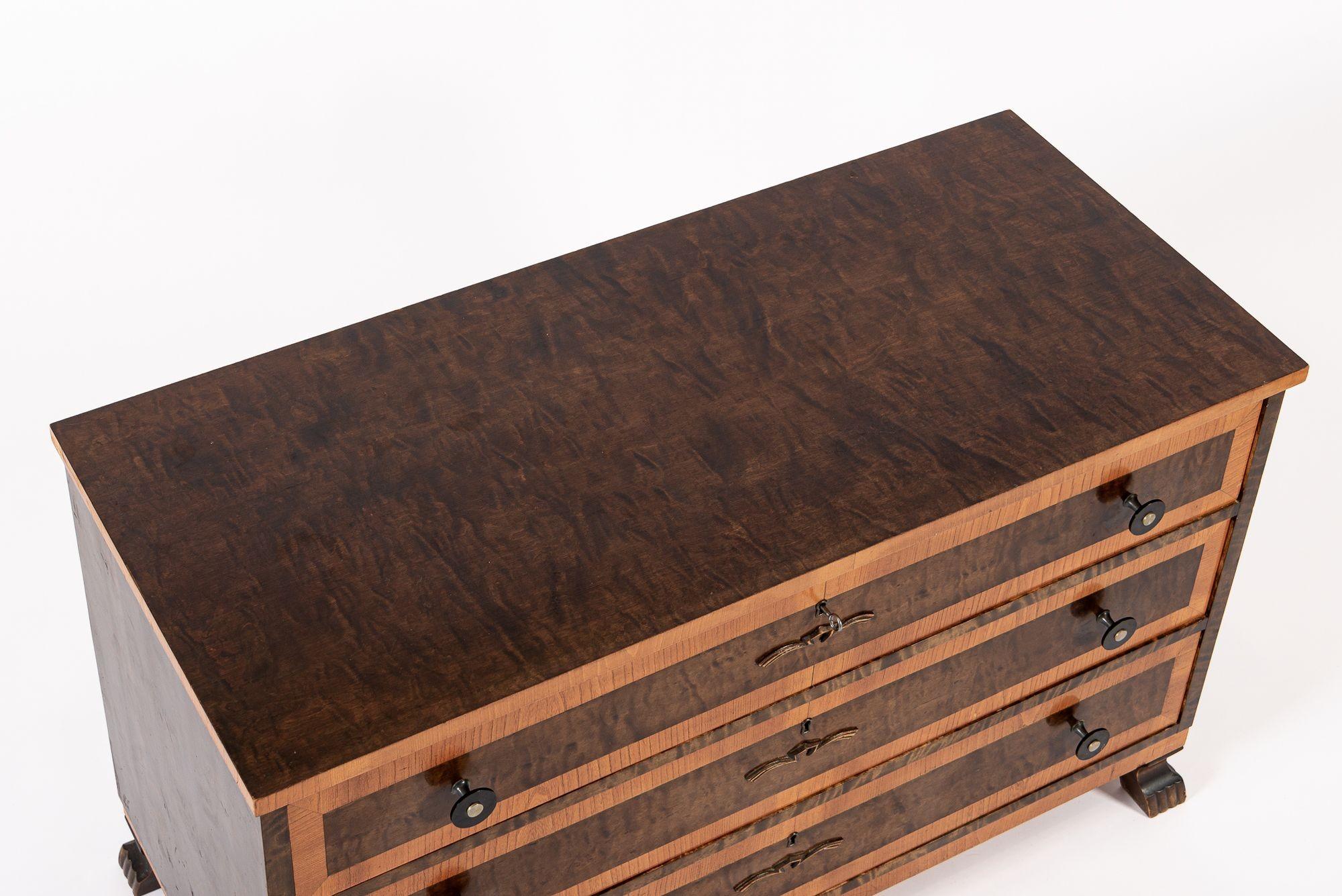 Mid-20th Century Vintage Mid Century Swedish Three Drawer Dresser