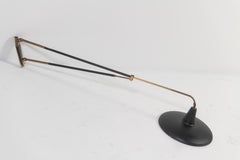 Vintage Mid-Century Swivel Wall Lamp with Black Shade