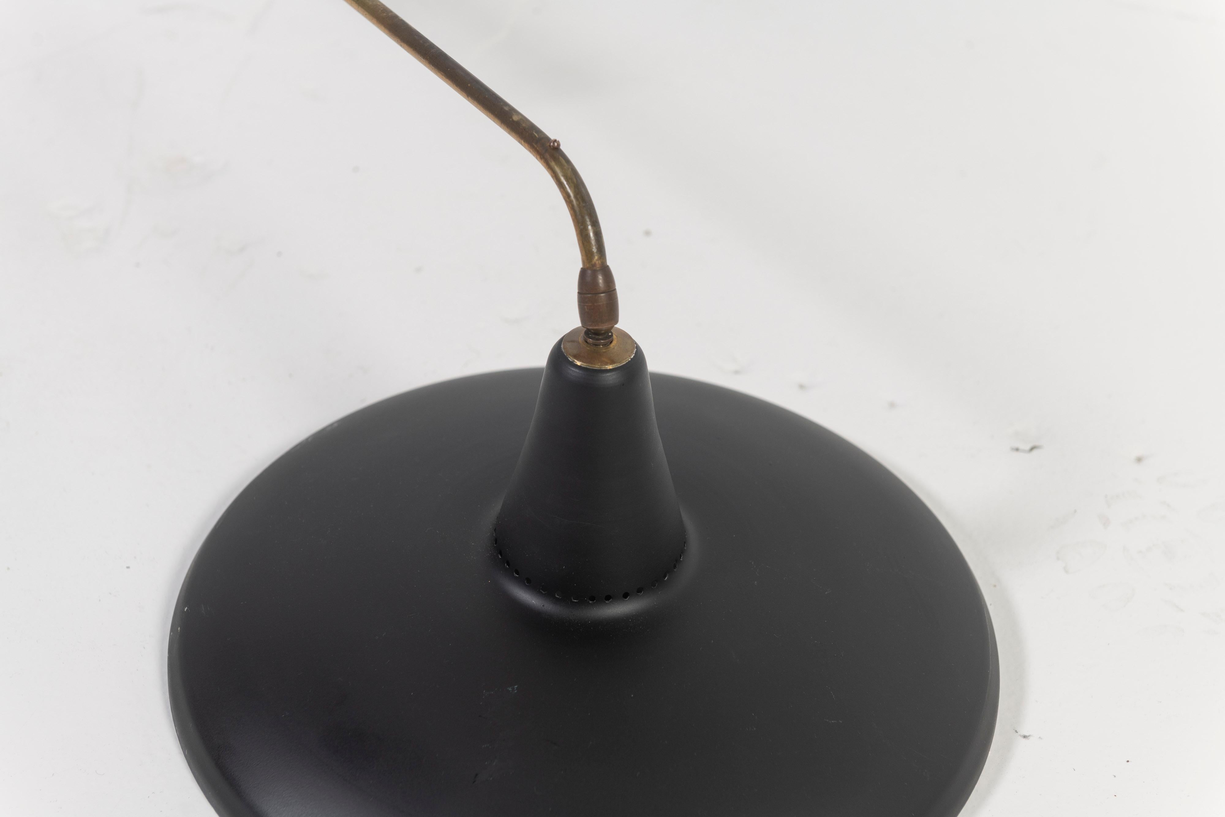 20th Century Vintage Mid-Century Swivel Wall Lamp with Black Shade