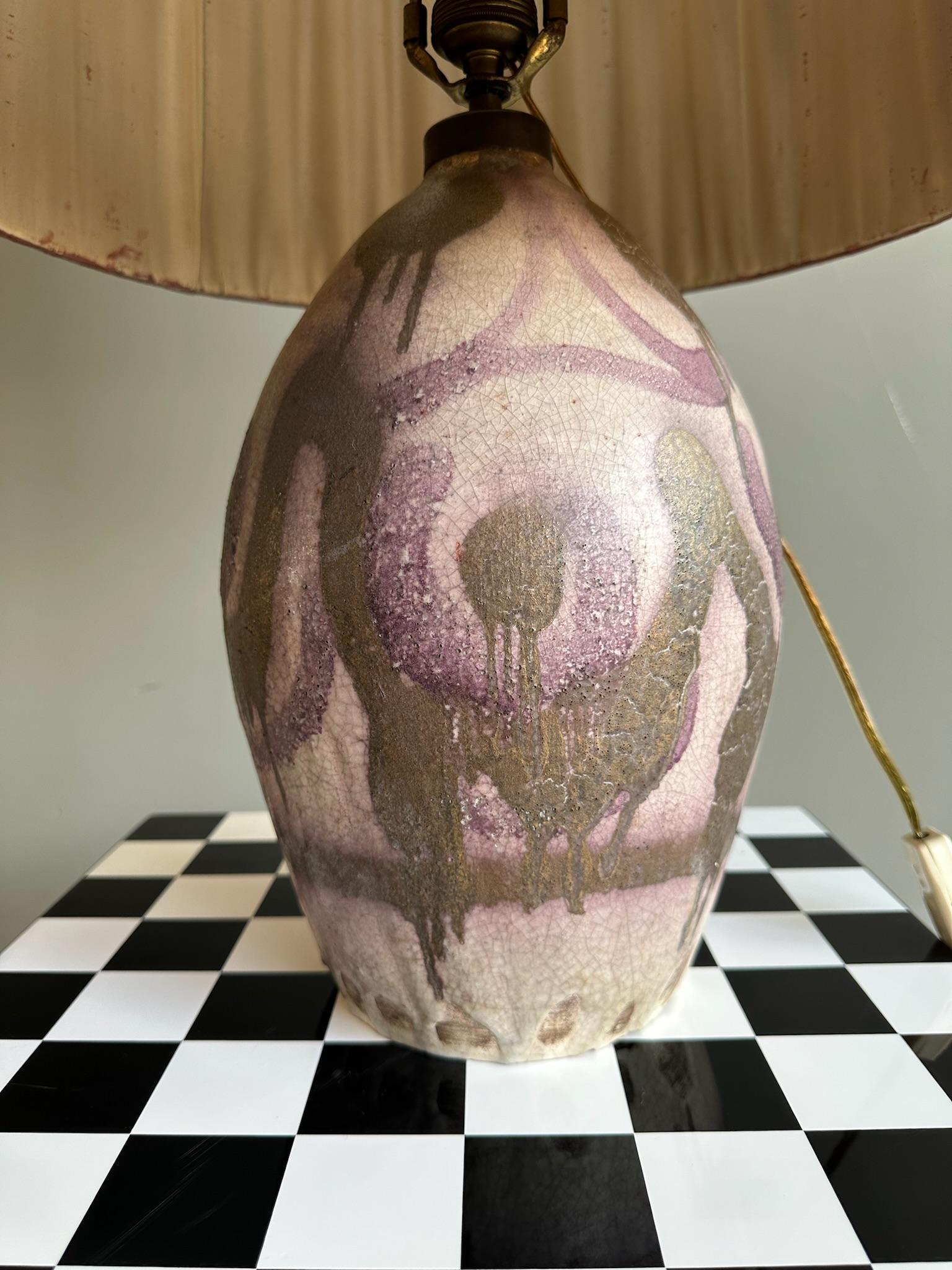Mid-Century Modern Vintage Mid century table lamp ceramic France For Sale