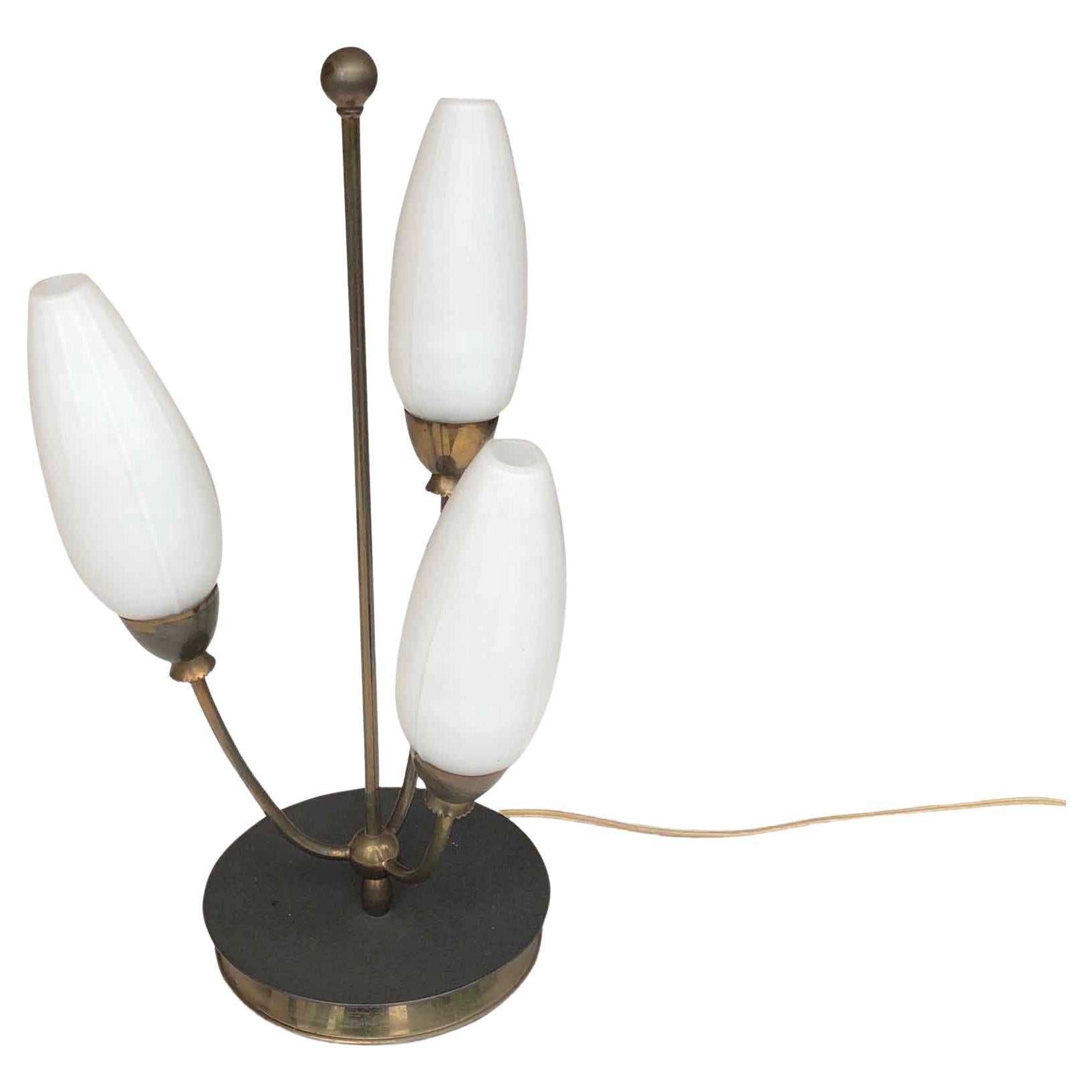 Vintage Mid-Century Table Lamp with 3 Lamps, circa 1960s For Sale