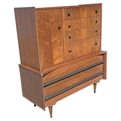 Vintage Mid Century Tall Dresser Gentlemen’s Chest by American of Martinsville