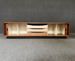 Vintage Mid Century Tambour Record Cabinet by Dillingham