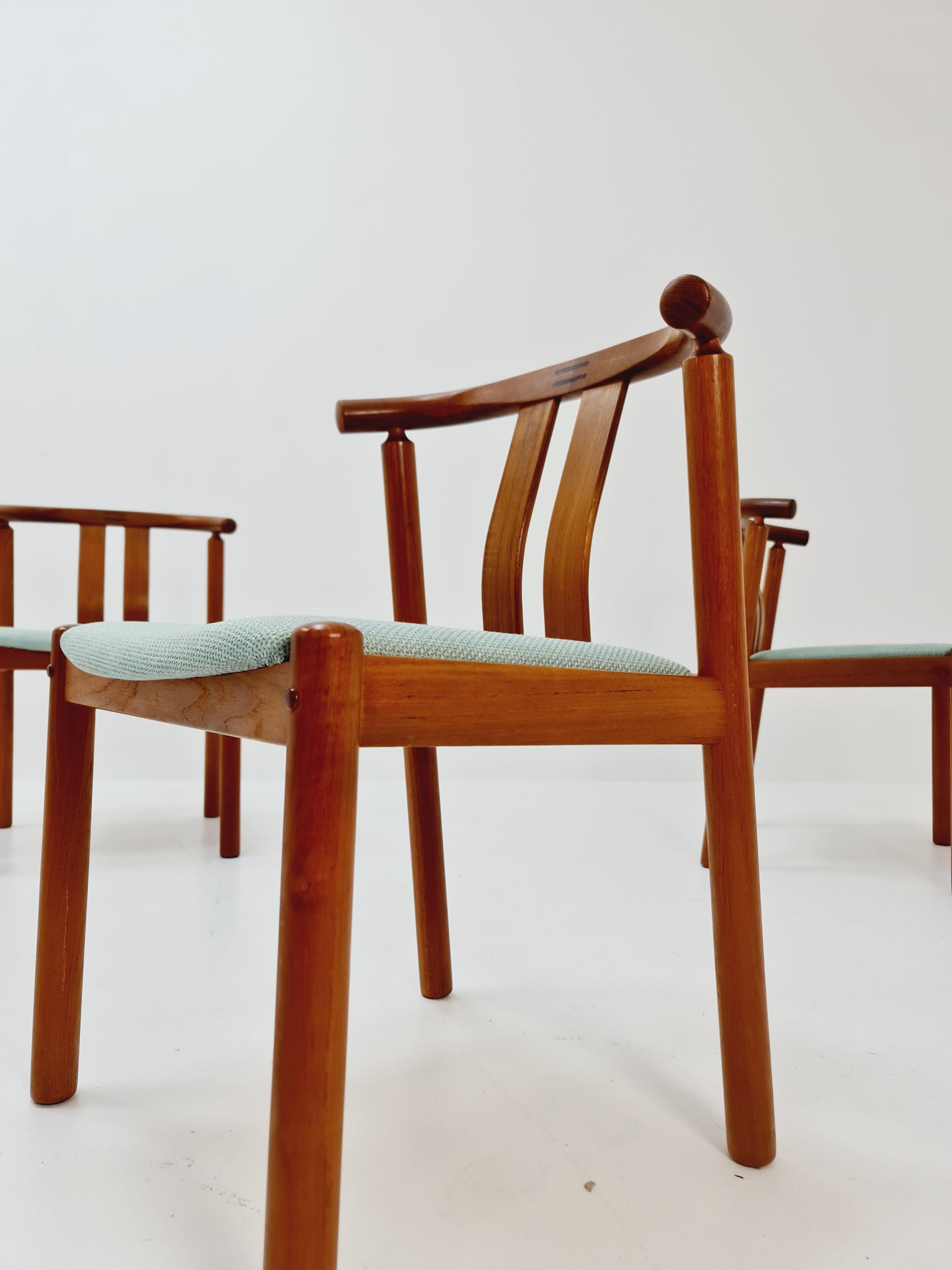 Vintage Mid Century teak dining chairs B Hans J.Frydendal for Boltinge, Set of 6 For Sale 5