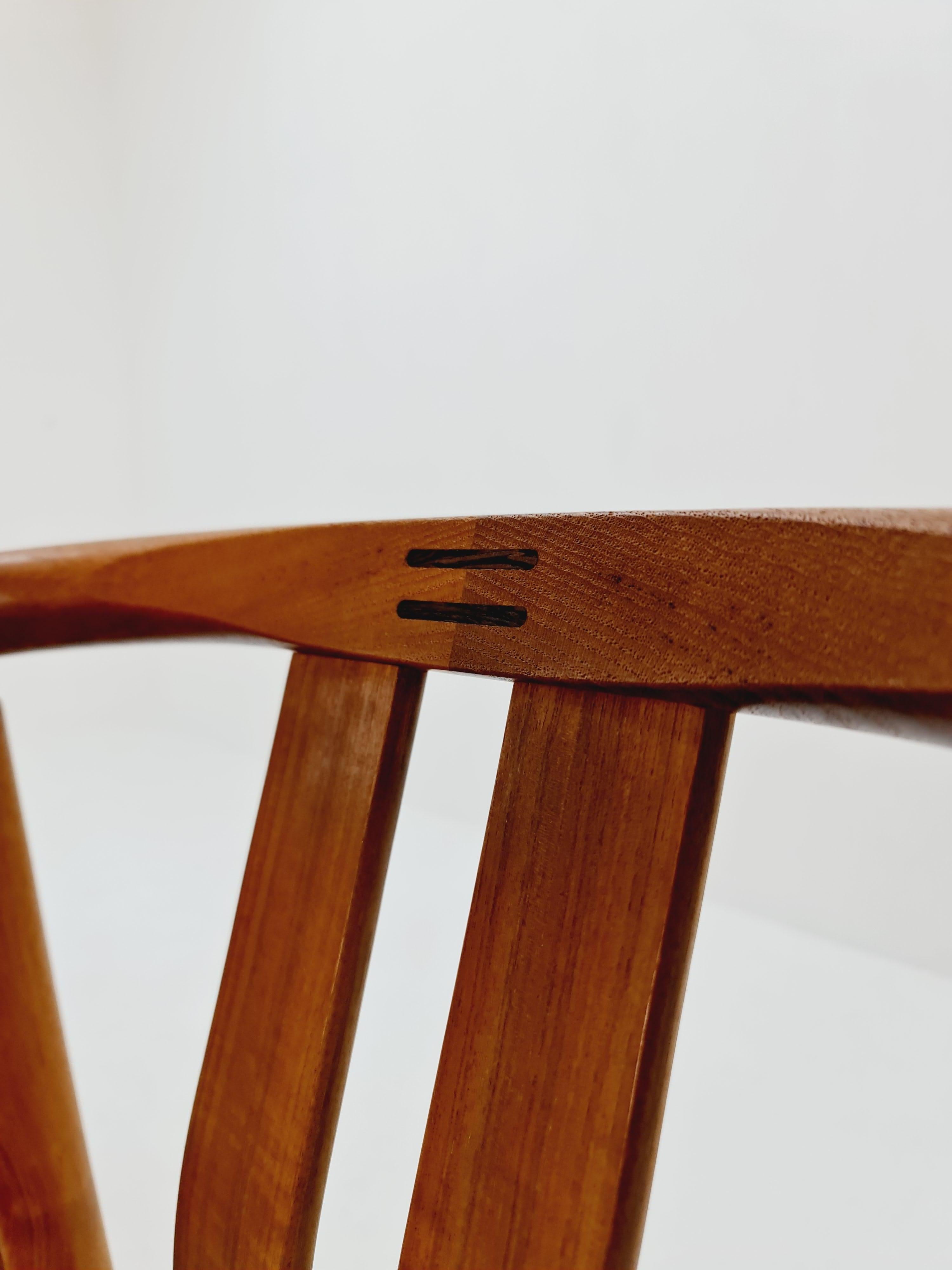 Fabric Vintage Mid Century teak dining chairs B Hans J.Frydendal for Boltinge, Set of 6 For Sale