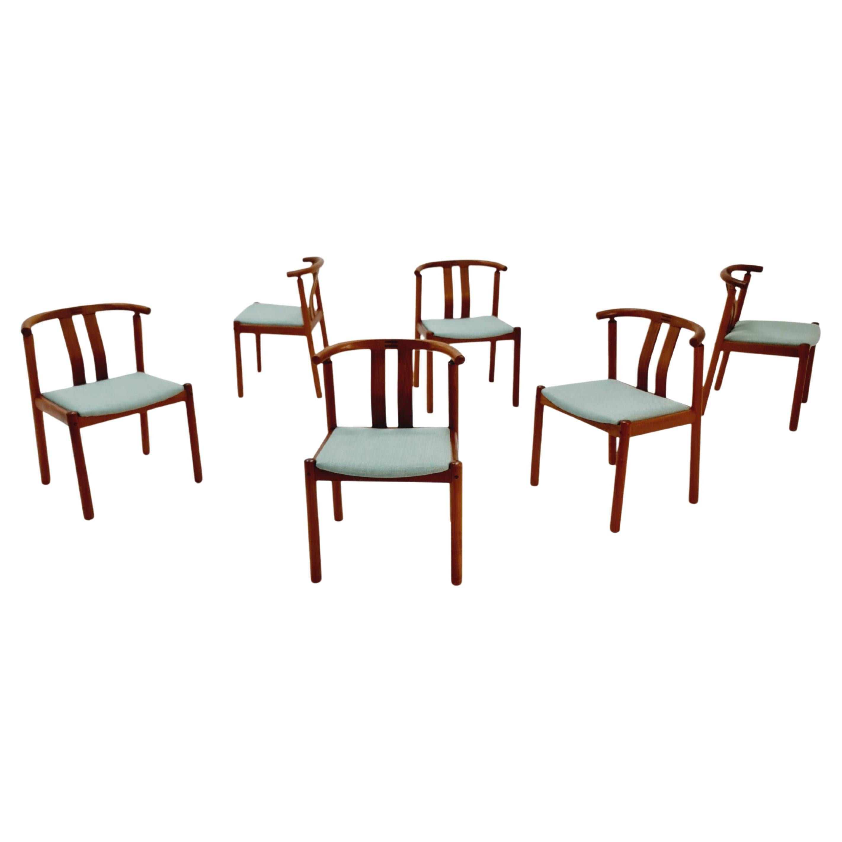 Vintage Mid Century teak dining chairs B Hans J.Frydendal for Boltinge, Set of 6