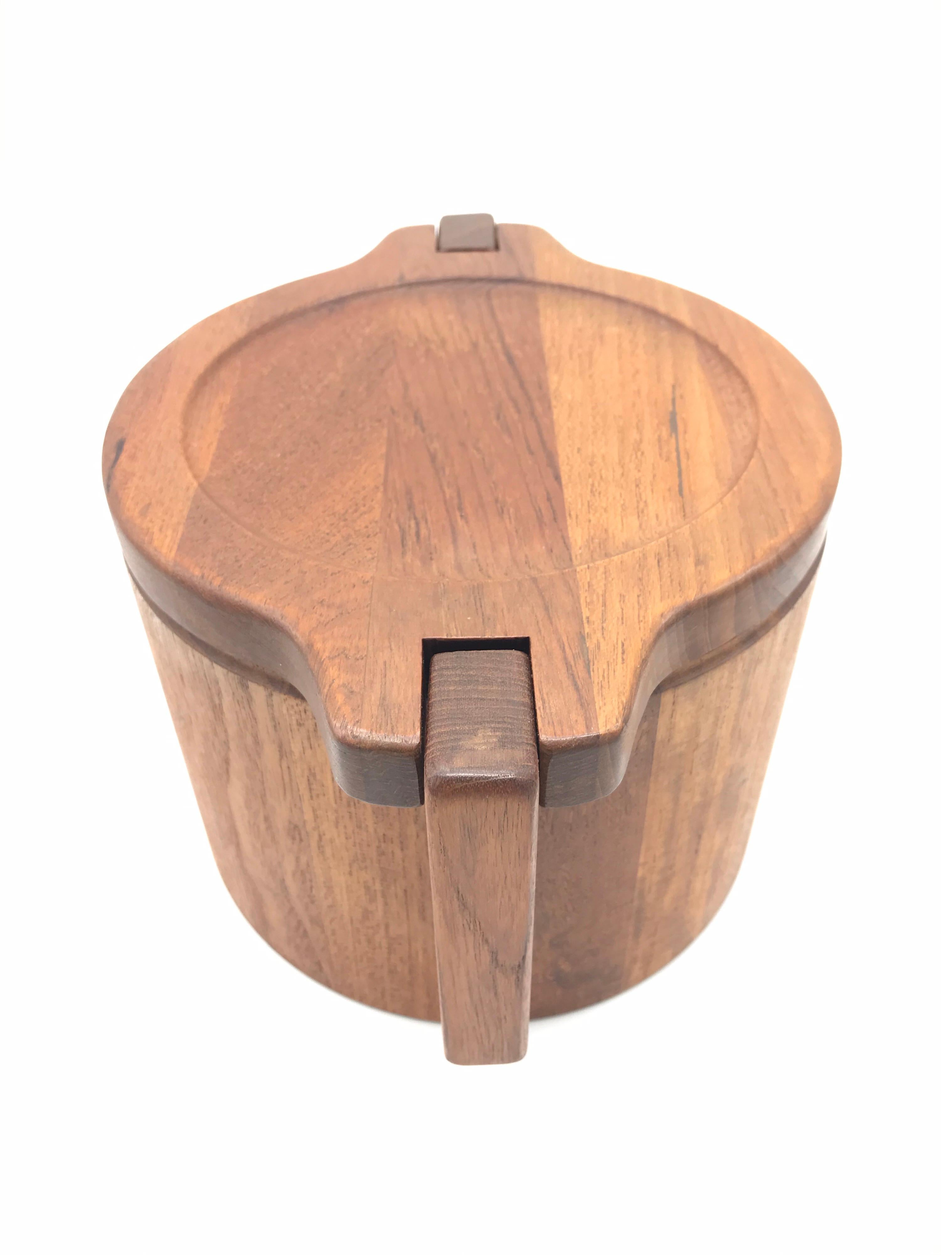 Hand-Crafted Vintage Midcentury Teak Ice Bucket Designed by Birgitte Krogh for Woodline