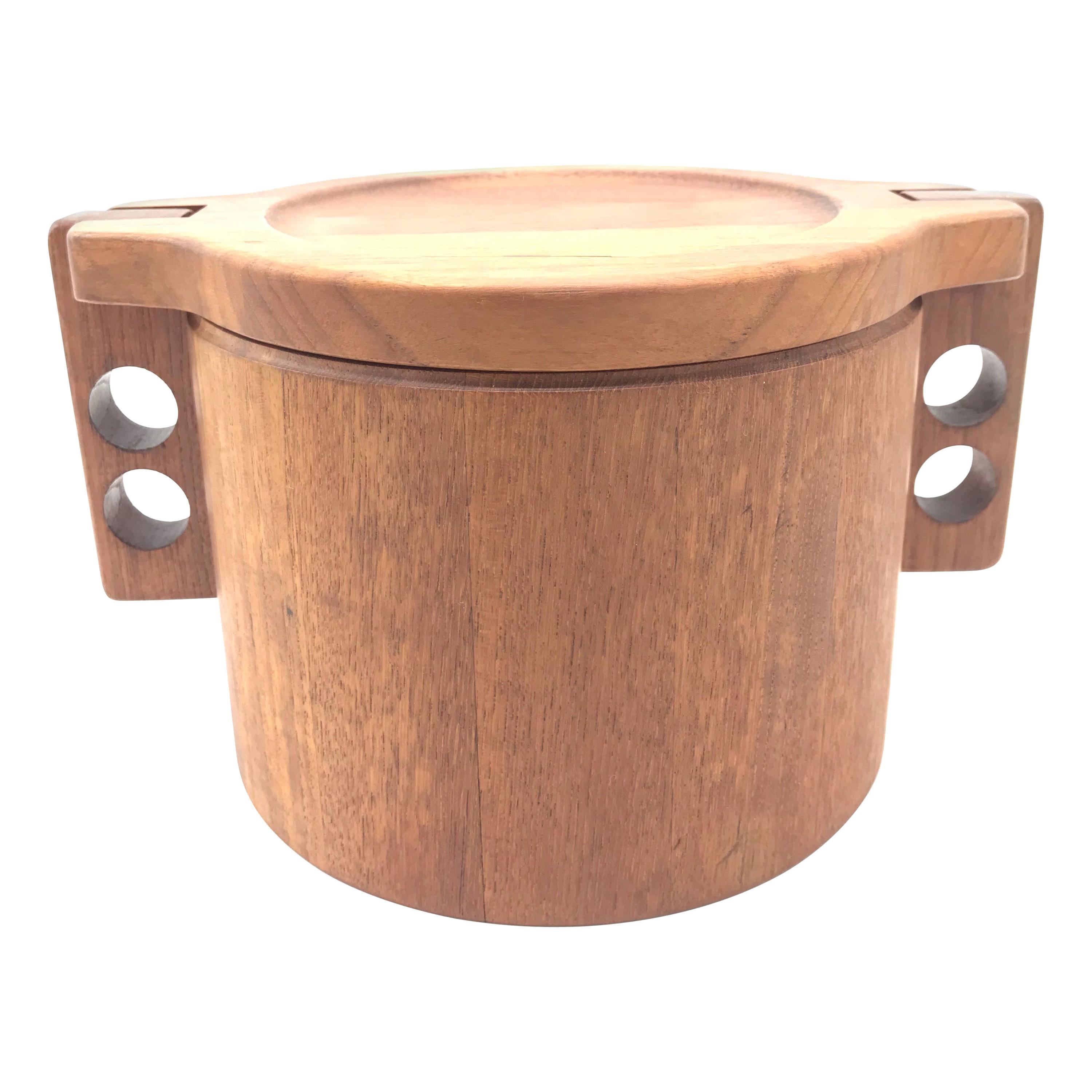 Vintage Midcentury Teak Ice Bucket Designed by Birgitte Krogh for Woodline