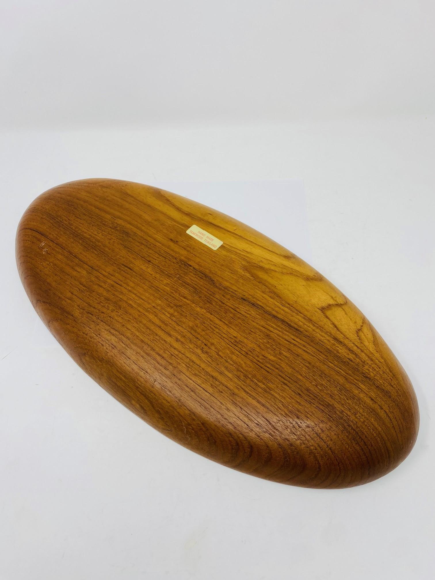 Hand-Crafted Vintage Mid Century Teak Oval Bowl/Tray from Laur Jensen 1960s