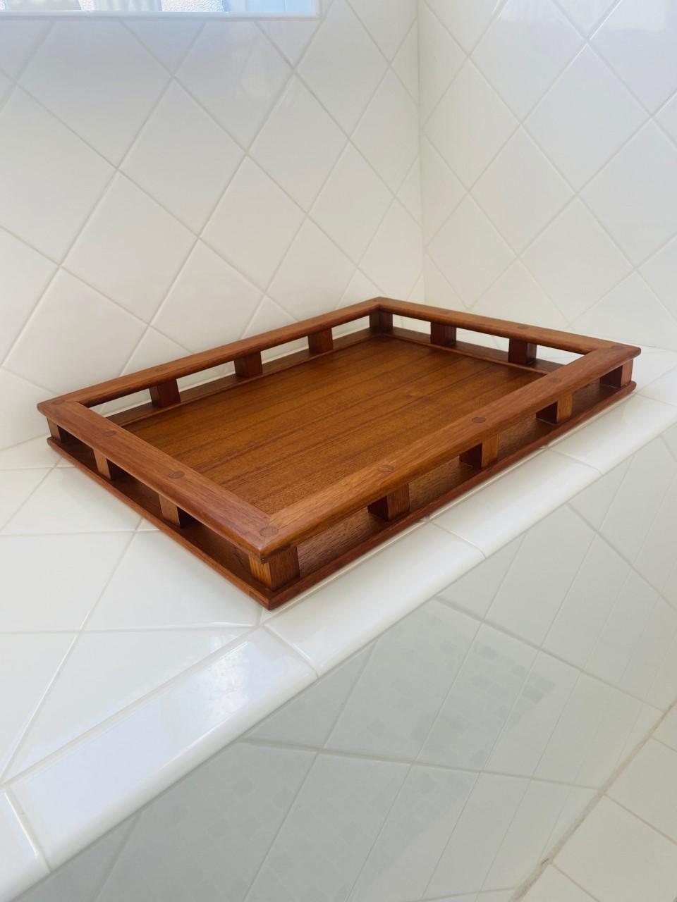 Vintage Mid Century Teak Serving Tray by Dansk 1