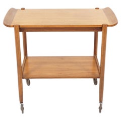 Vintage Mid Century Teak Trolley, Cocktail Trolley w/ Tray Scotland 1950, B2688