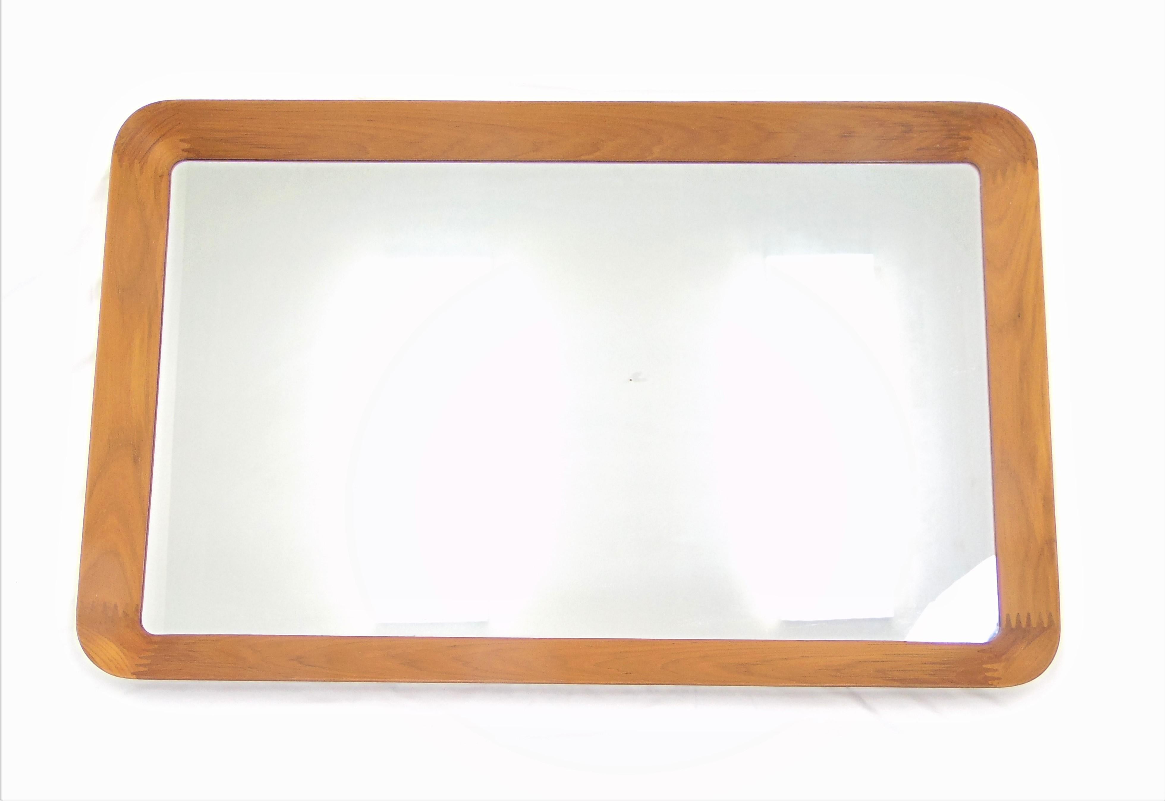 Vintage Midcentury Teak Wood Mirror by Pedersen & Hansen, Denmark For Sale 13