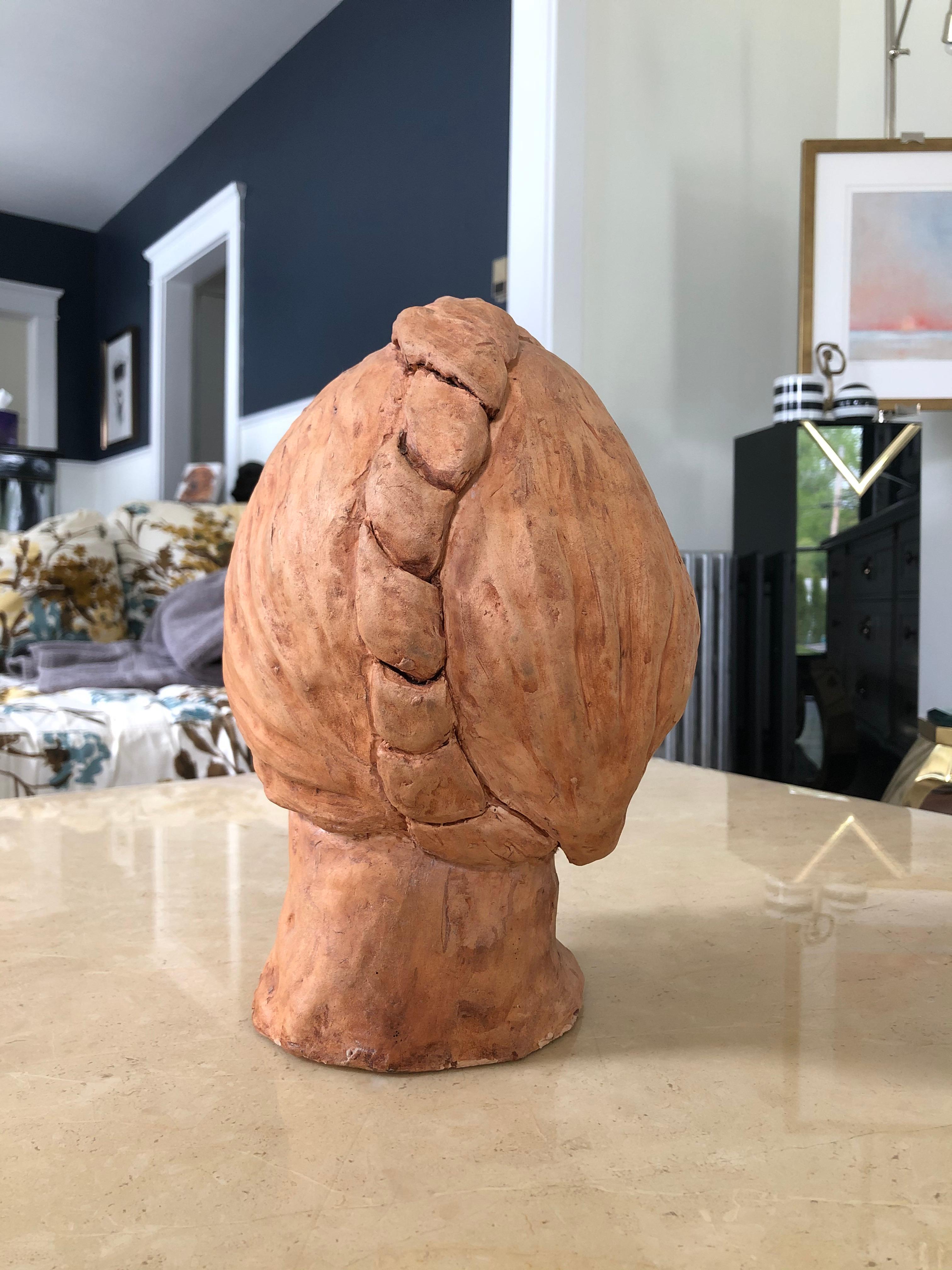 20th Century Vintage Mid Century Terracotta Bust For Sale