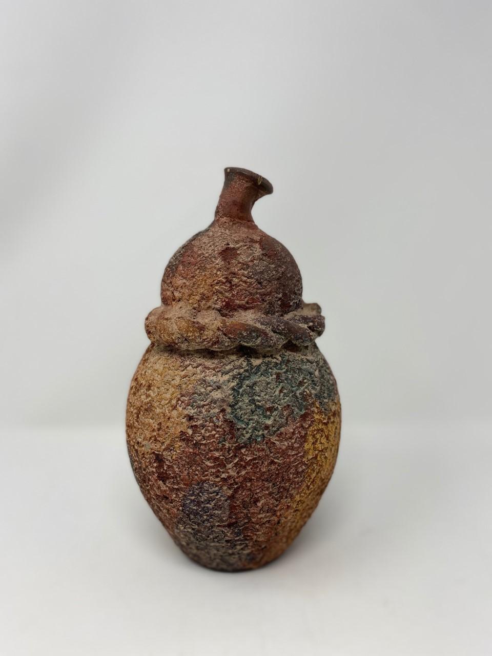 Vintage Mid Century Terracotta Organic Textured Vase 3
