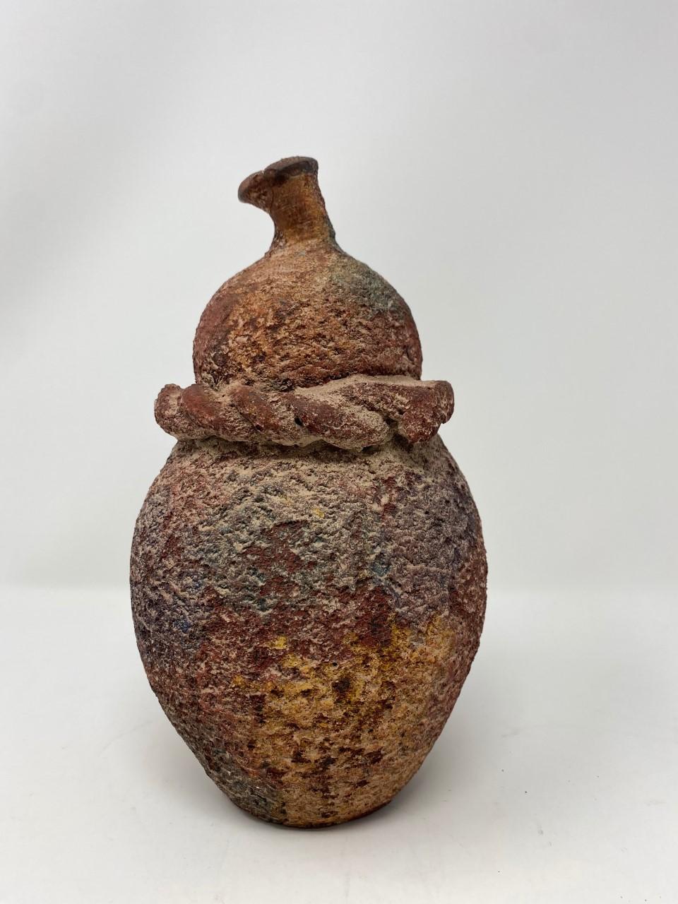 Mid-20th Century Vintage Mid Century Terracotta Organic Textured Vase