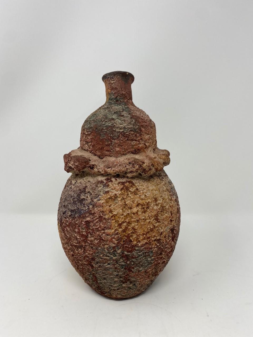 Vintage Mid Century Terracotta Organic Textured Vase 1
