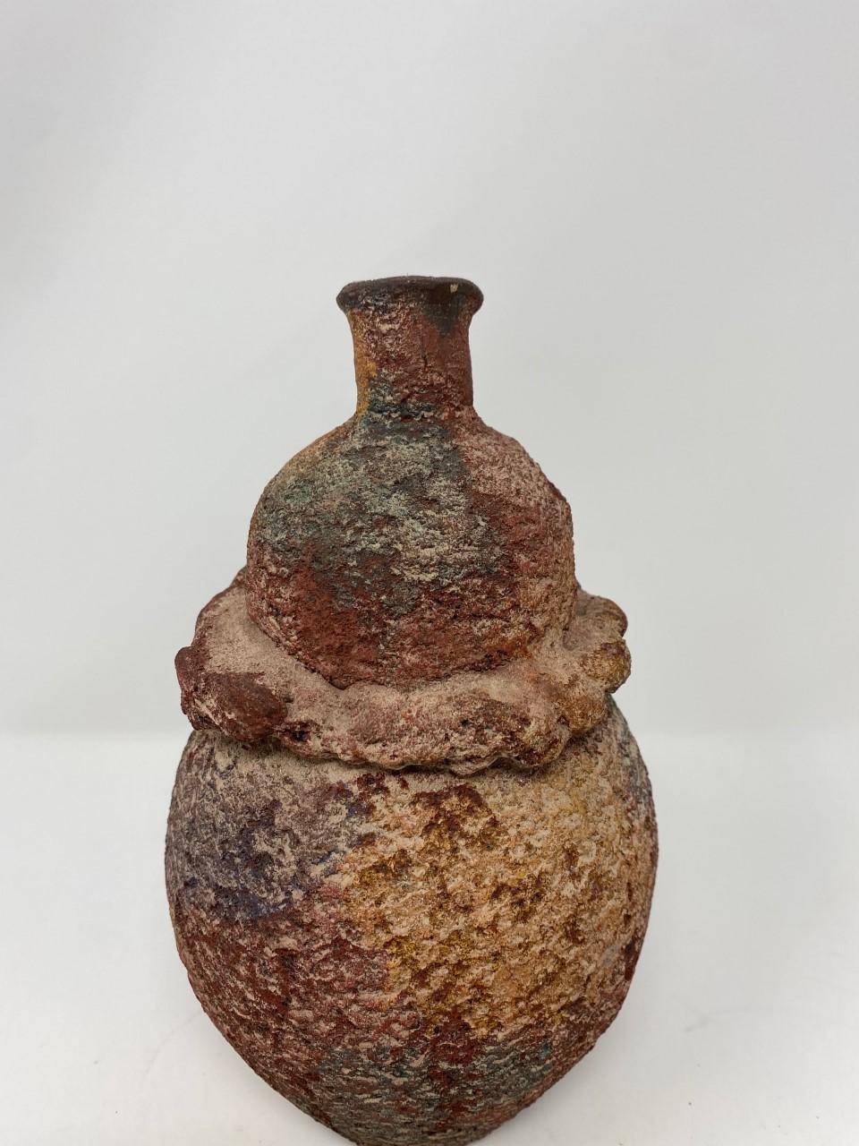Vintage Mid Century Terracotta Organic Textured Vase 2