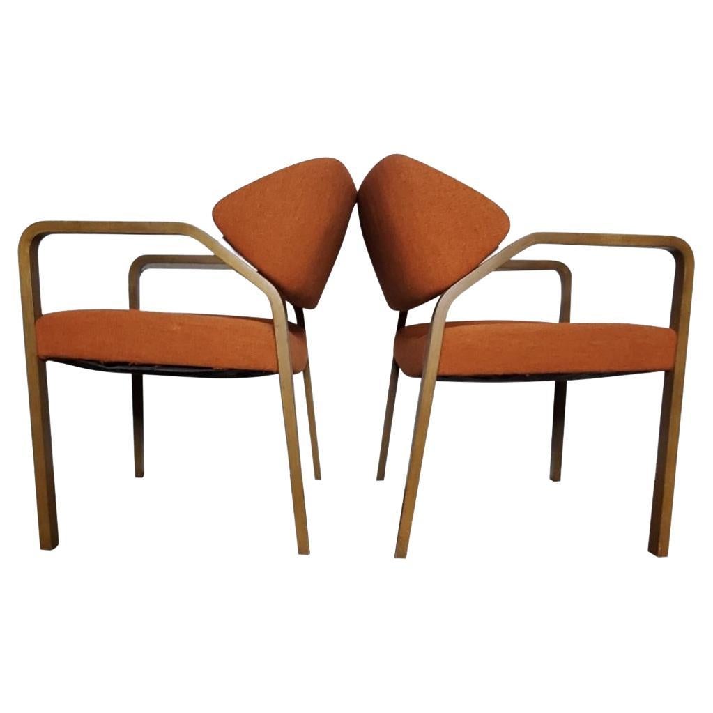 Vintage Mid Century Thonet Bentwood Armchairs - a Pair For Sale