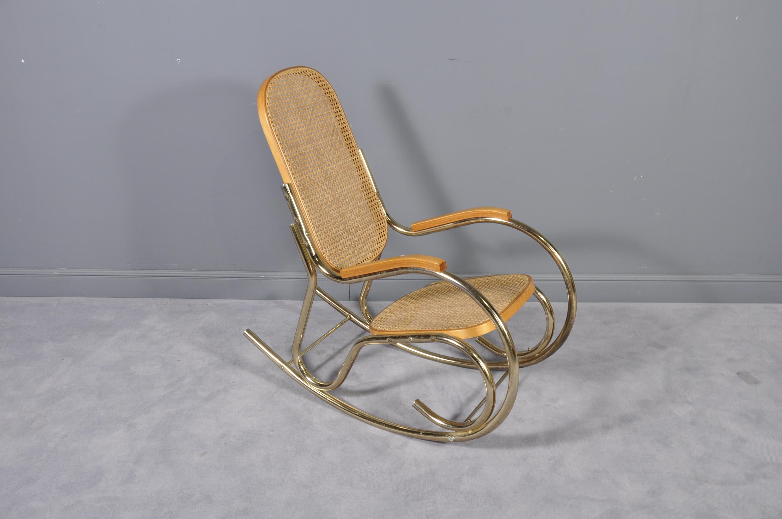 Late 20th Century Vintage Midcentury Thonet Style Rocking Chair, 1970s For Sale