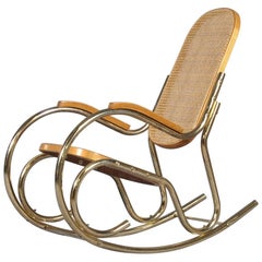 Retro Midcentury Thonet Style Rocking Chair, 1970s