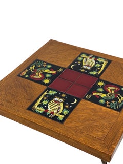 Vintage Mid Century Tile Top End Table or Accent Stand