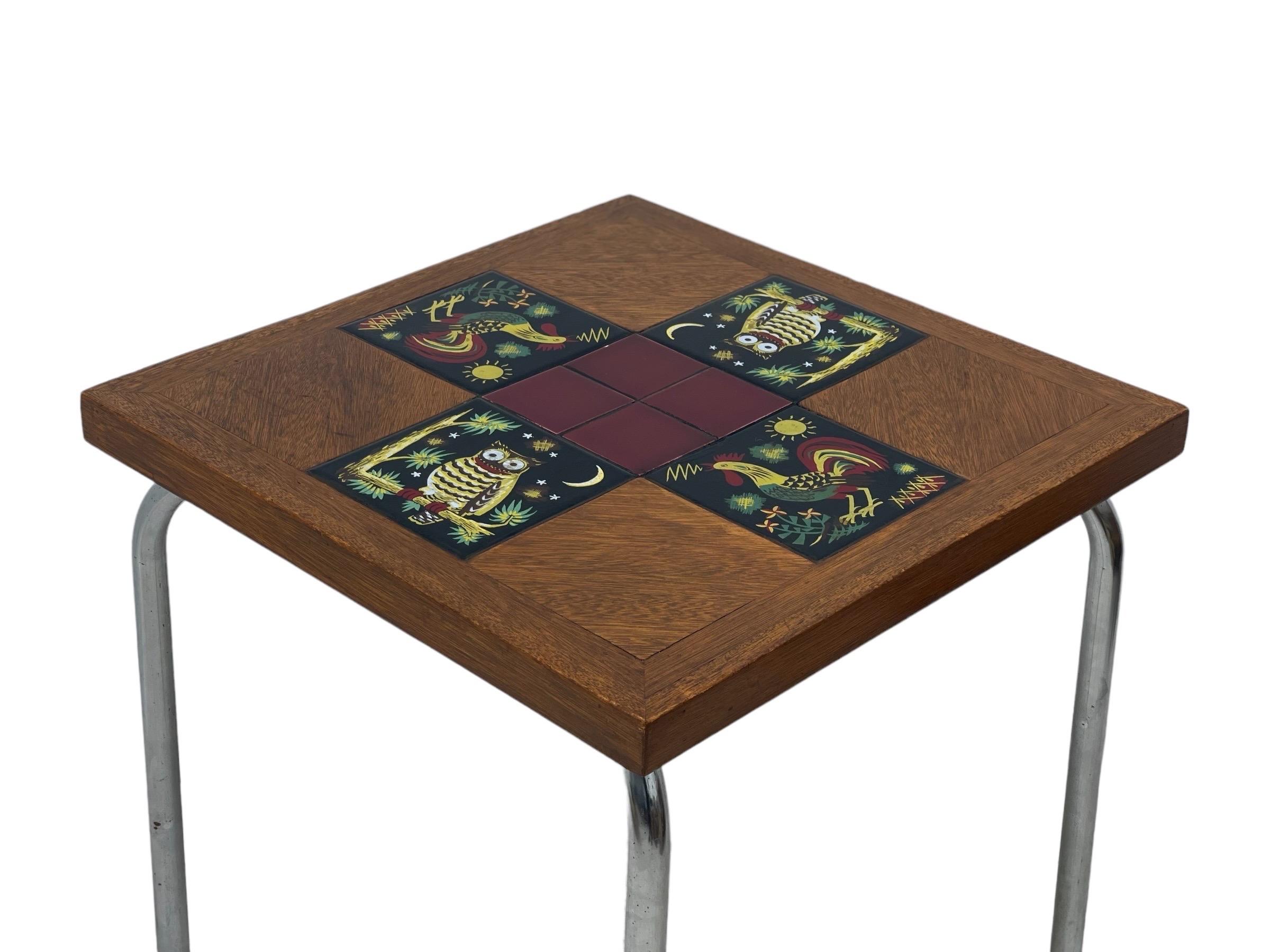Vintage Mid Century Tile Top End Table or Accent Stand
 For Sale 2