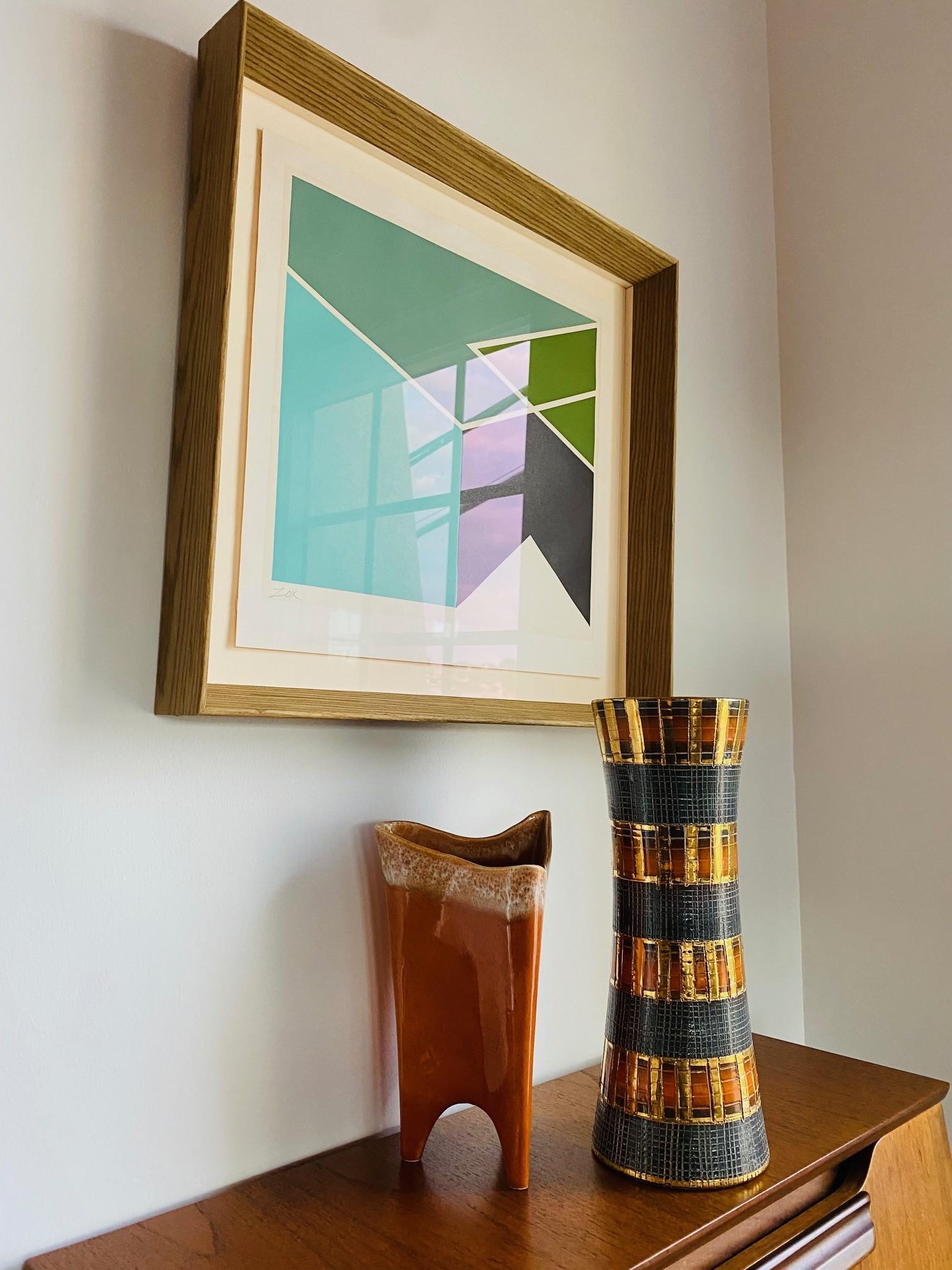 Mid-Century Modern Vintage Mid-Century Triangular Tripod Ceramic Planter Vase by Stanford Sebring
